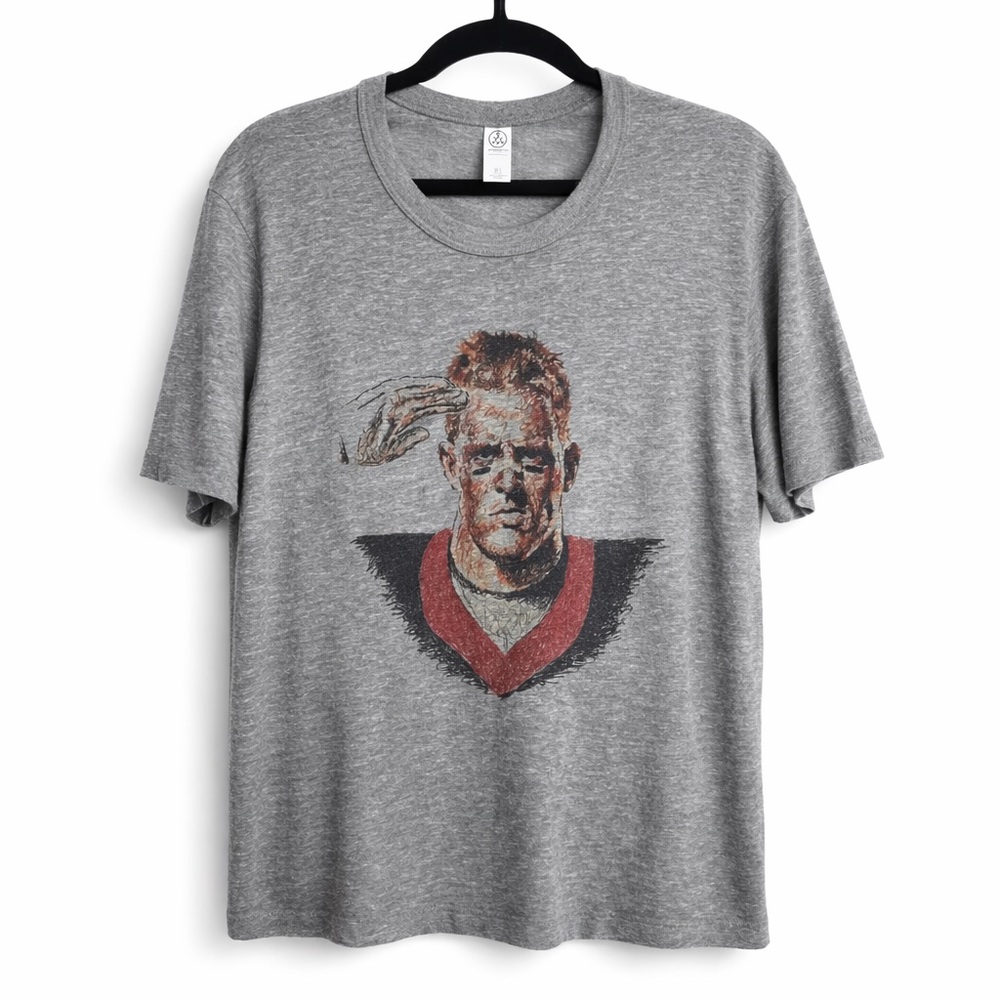 J. J. Watt Graphic Football Tee • Heather Gray • Unisex Medium • NFL Fan Shirt